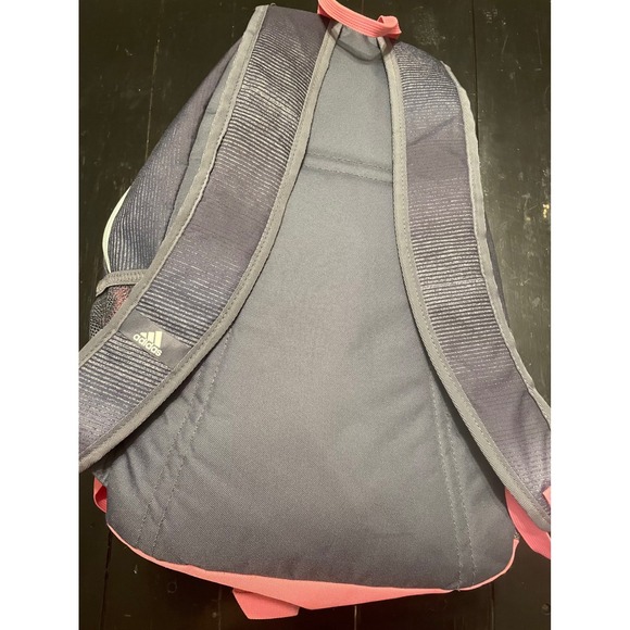Adidas Backpack Girls Pink Gray Stripe School Gym Travel Bag - Picture 2 of 4